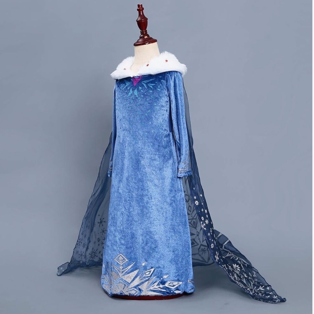 Blue Princess Dress with Cape